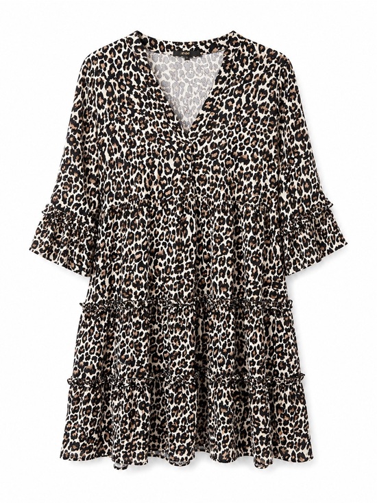Maje Dresses & Skirts - Maje Leopard Print Dress - Black, Tan & Cream